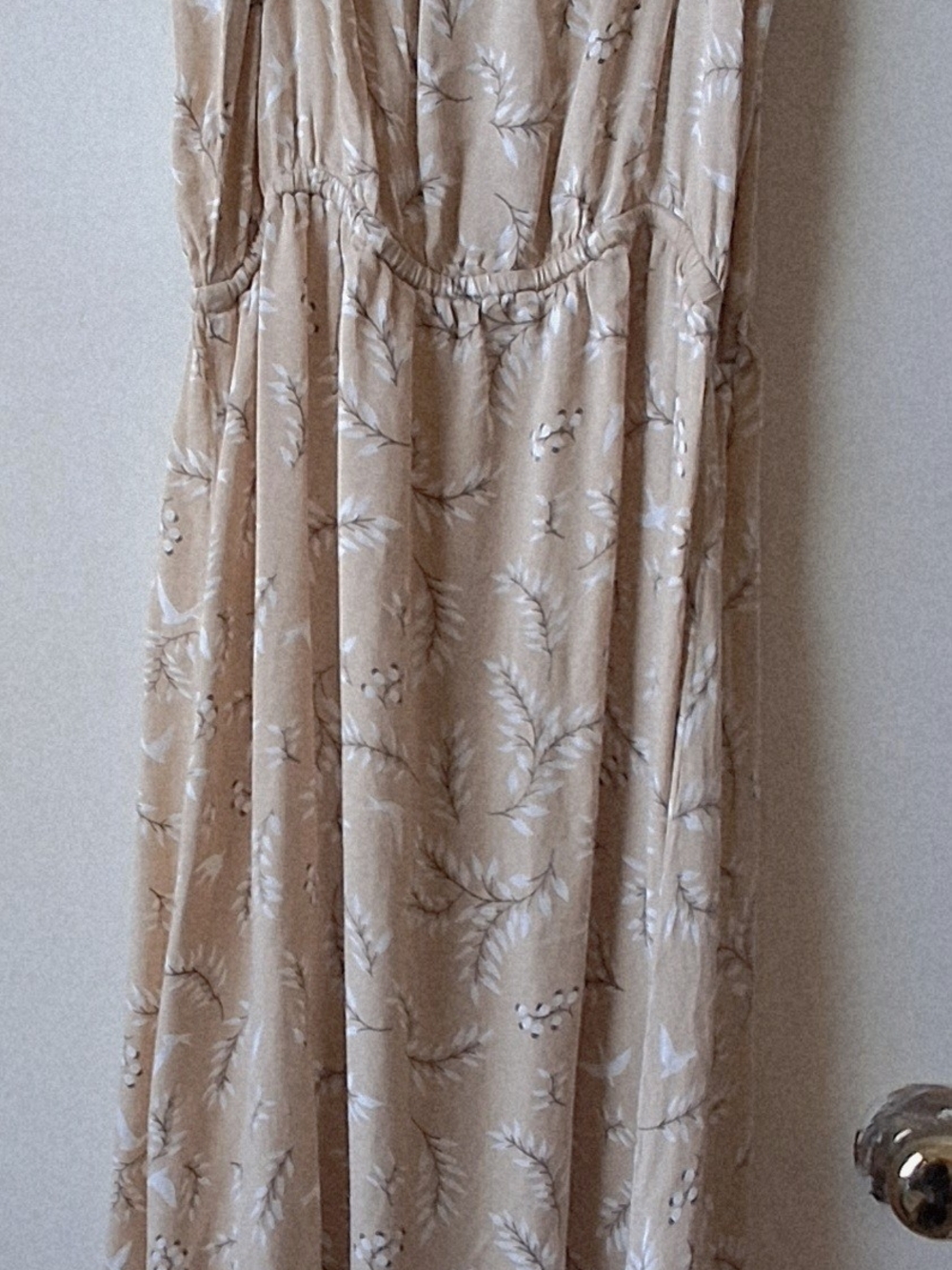 Beachgold Light Beige Floral/bird Button-Front Sundress - Picture 2 of 9